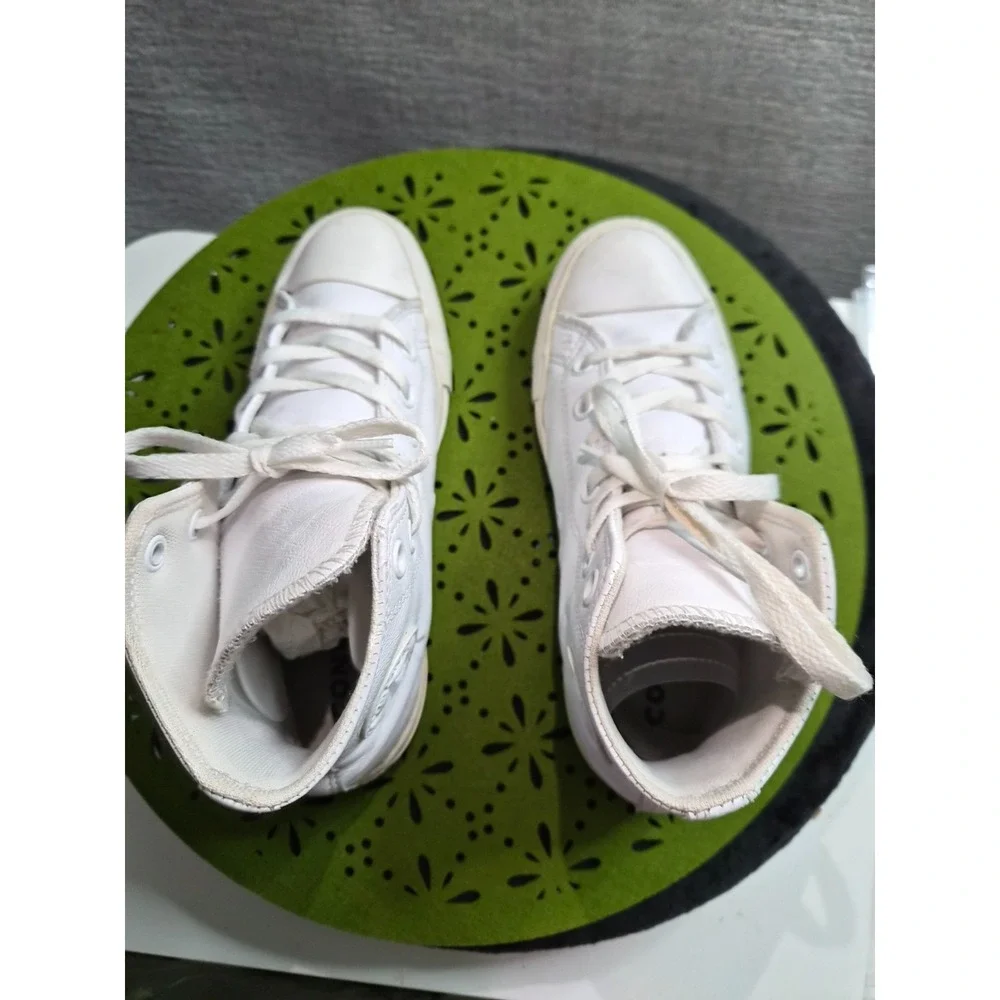 Converse Chuck Taylor All Star High Unisex US M4/W6 Shoes White Leather Sneakers - Picture 5 of 8